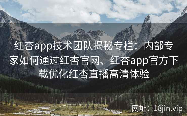 红杏app技术团队揭秘专栏：内部专家如何通过红杏官网、红杏app官方下载优化红杏直播高清体验