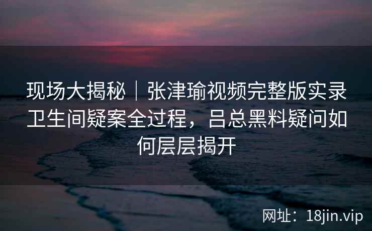 现场大揭秘｜张津瑜视频完整版实录卫生间疑案全过程，吕总黑料疑问如何层层揭开